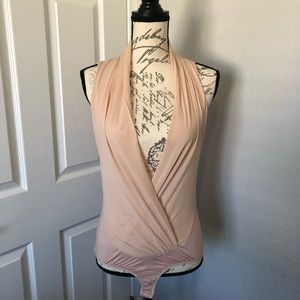 BEBE Stretch Deep V Wrap Bodysuit